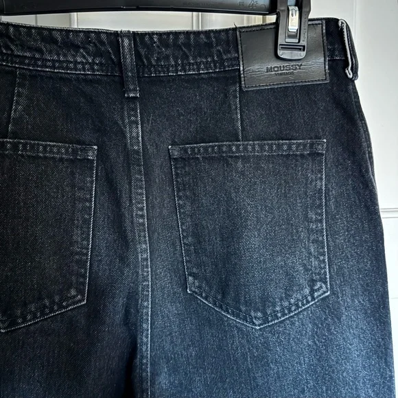 Moussy Elba wide cropped black denim size 28 - Picture 5 of 11